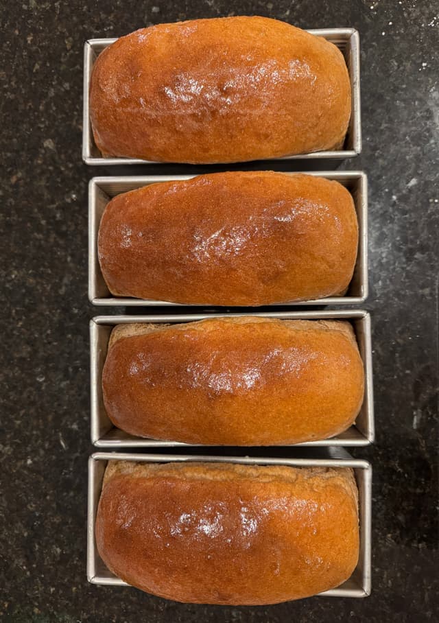 Fresh baked loaves of bread